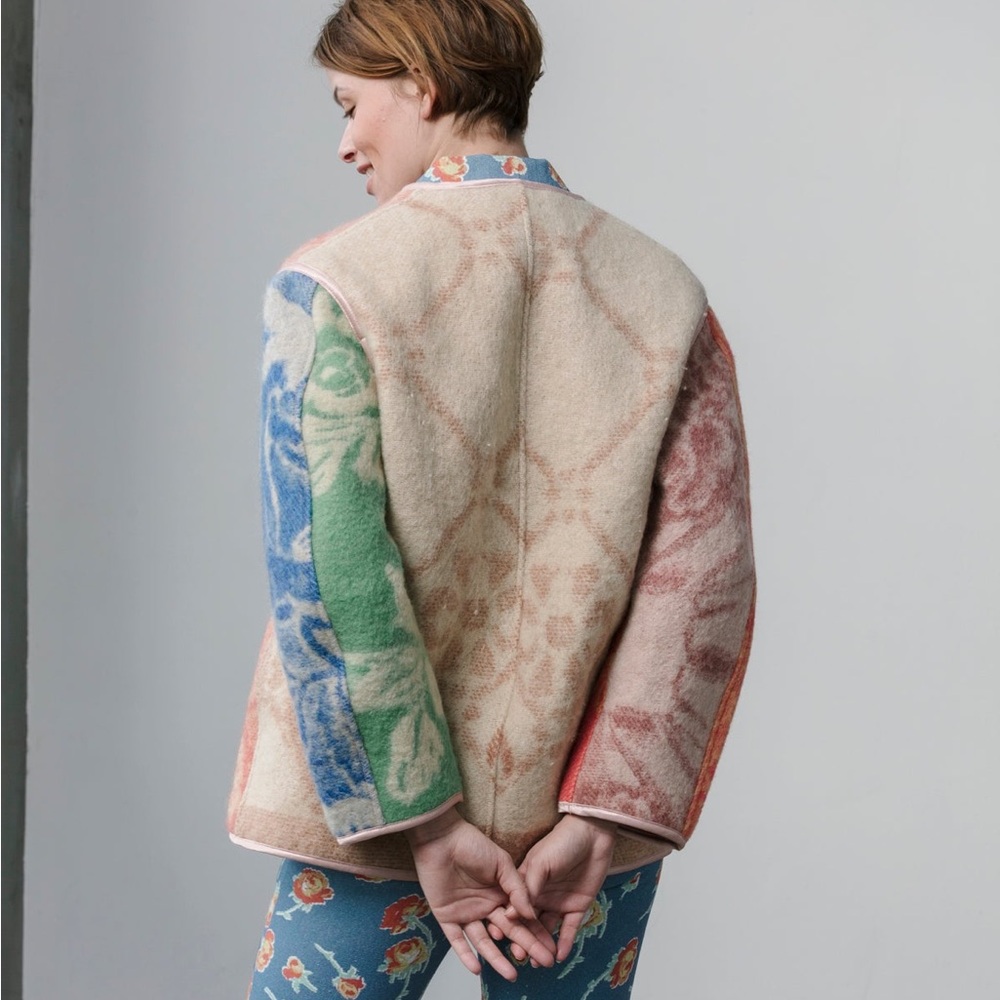 CARLEEN Wool Patchwork Floral Jacket